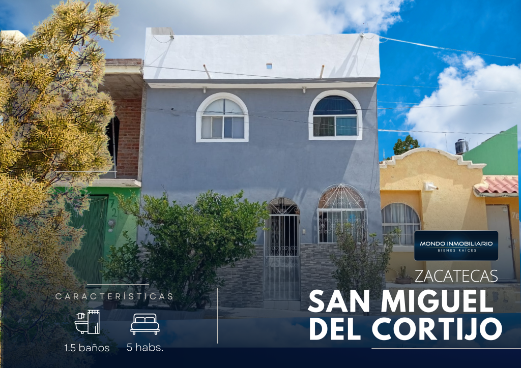 CASA VENTA ZACATECAS FRACC. SAN MIGUEL DEL CORTIJO  - Mondo Inmobiliario